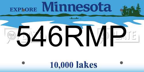 546RMP Minnesota License Plate