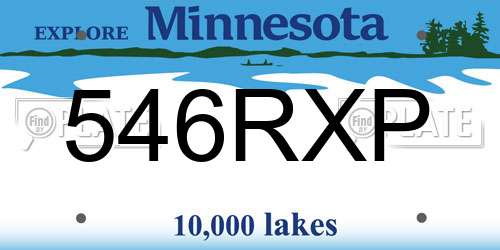 546RXP Minnesota License Plate