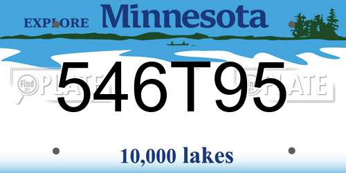 546T95 Minnesota License Plate
