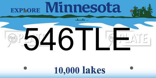546TLE Minnesota License Plate