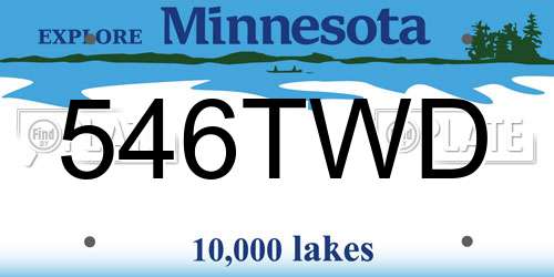 546TWD Minnesota License Plate