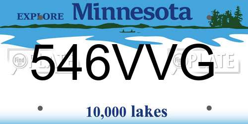 546VVG Minnesota License Plate