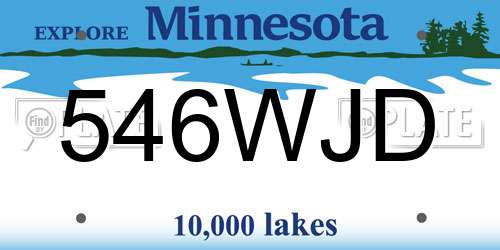 546WJD Minnesota License Plate