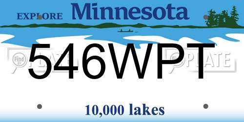 546WPT Minnesota License Plate