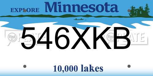 546XKB Minnesota License Plate