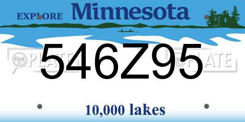 546Z95 Minnesota License Plate