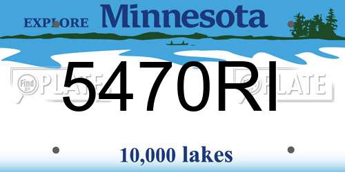 5470RI Minnesota License Plate
