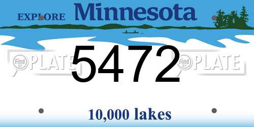 5472 Minnesota License Plate