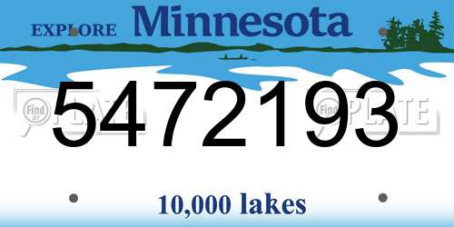 5472193 Minnesota License Plate