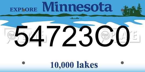 54723C0 Minnesota License Plate