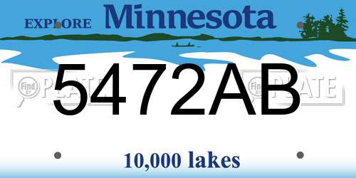 5472AB Minnesota License Plate