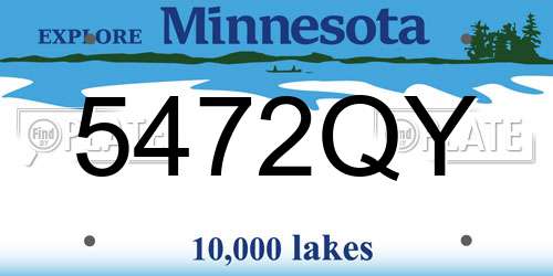 5472QY Minnesota License Plate