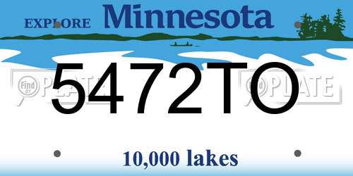 5472TO Minnesota License Plate