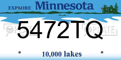 5472TQ Minnesota License Plate