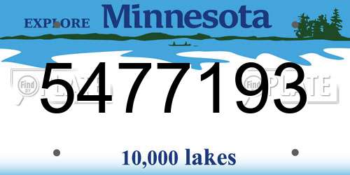 5477193 Minnesota License Plate