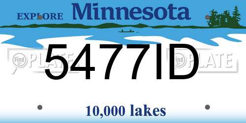 5477ID Minnesota License Plate