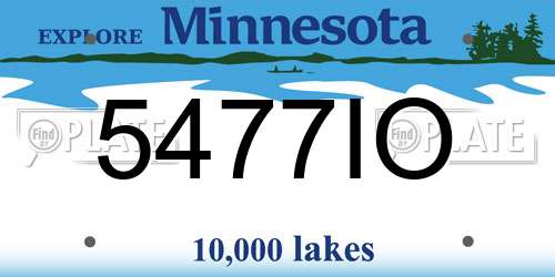 5477IO Minnesota License Plate