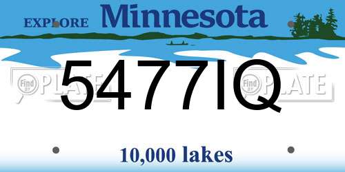 5477IQ Minnesota License Plate