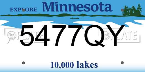 5477QY Minnesota License Plate