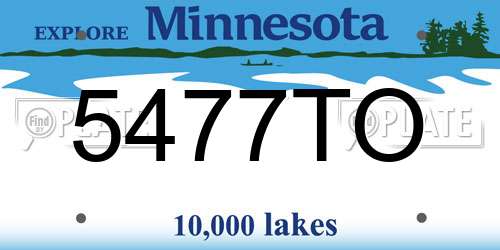 5477TO Minnesota License Plate