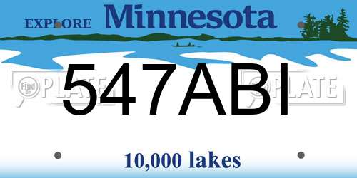 547ABI Minnesota License Plate