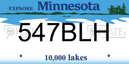 547BLH Minnesota License Plate