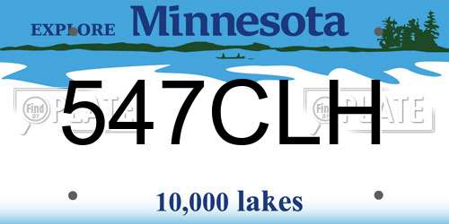 547CLH Minnesota License Plate