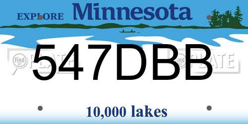 547DBB Minnesota License Plate