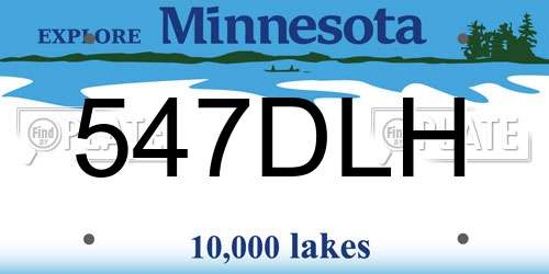 547DLH Minnesota License Plate