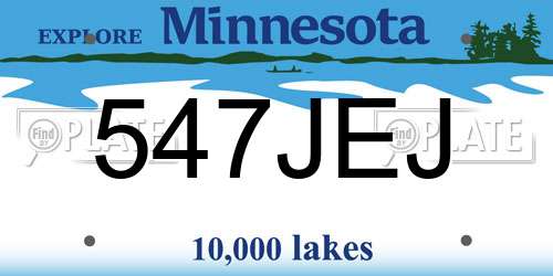 547JEJ Minnesota License Plate