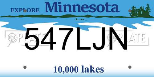 547LJN Minnesota License Plate