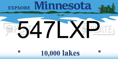 547LXP Minnesota License Plate