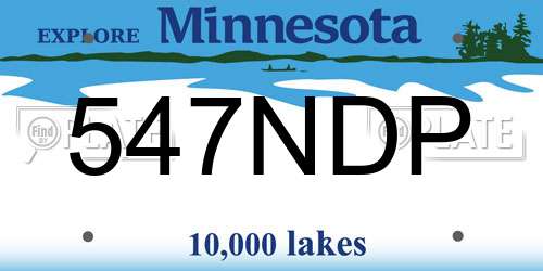 547NDP Minnesota License Plate