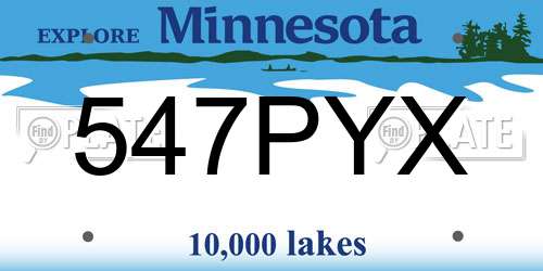 547PYX Minnesota License Plate