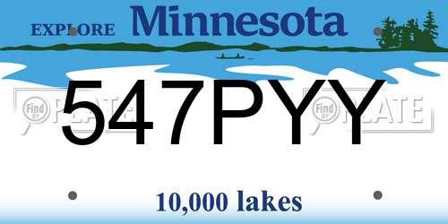 547PYY Minnesota License Plate