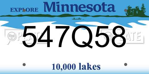 547Q58 Minnesota License Plate