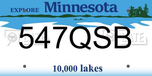 547QSB Minnesota License Plate