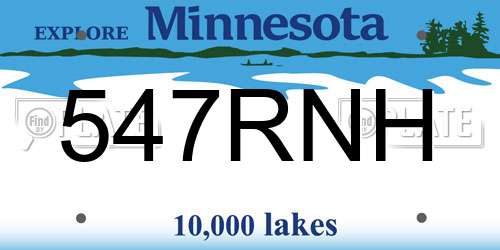547RNH Minnesota License Plate
