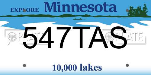 547TAS Minnesota License Plate