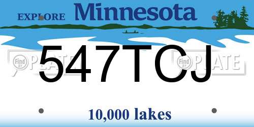 547TCJ Minnesota License Plate