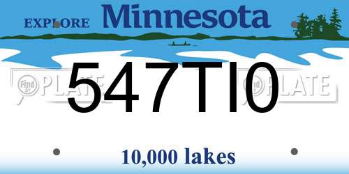 547TI0 Minnesota License Plate