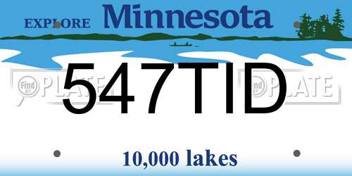 547TID Minnesota License Plate