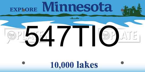 547TIO Minnesota License Plate