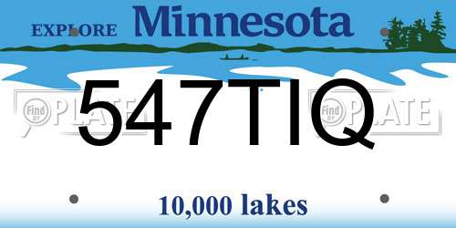 547TIQ Minnesota License Plate