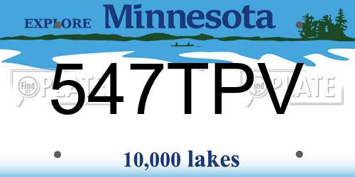 547TPV Minnesota License Plate