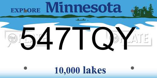 547TQY Minnesota License Plate