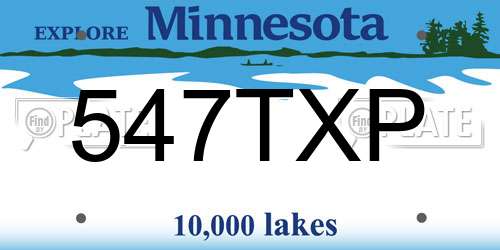 547TXP Minnesota License Plate