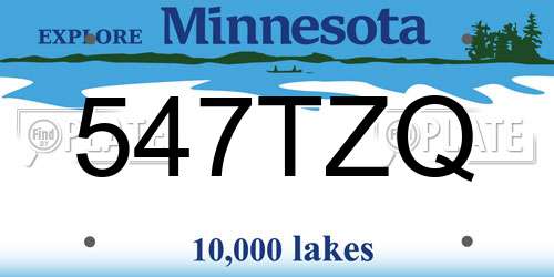 547TZQ Minnesota License Plate