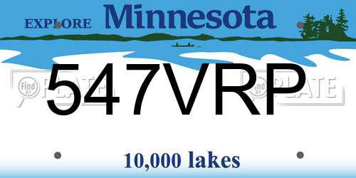 547VRP Minnesota License Plate