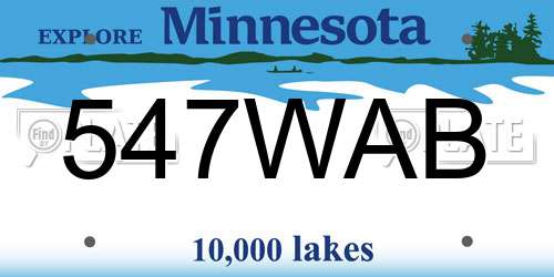 547WAB Minnesota License Plate